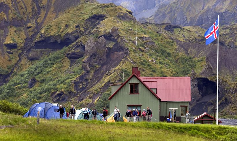 Mountain huts and sleeping bag