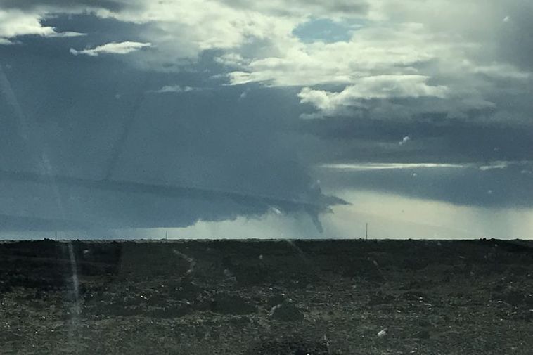 the funnel cloud, seen from afar.