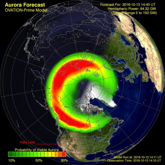 Great Northern Lights forecast tonight where it's not raining