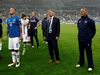 Víðir Reynisson, here in the middle, is expecting a busy time with the national team in Russia next summer.