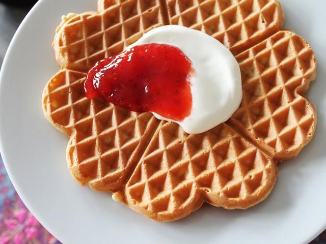 Waffles and coffee