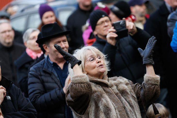 Blús á Skólavörðustígnum.