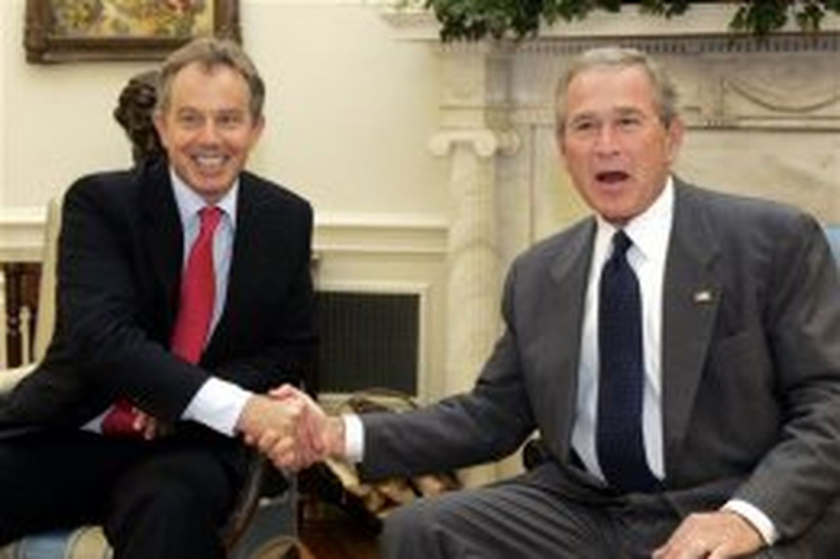 Blair og Bush í Hvíta húsinu.
