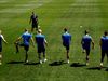 The boys in blue at practice in Kabardinka, Russia on Monday.