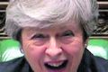 Theresa May á þinginu í gær.