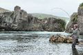 Selá Ratcliffe við veiðiskap í sumar.