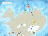 The earthquakes this morning with the largest shown as a green star on the map.