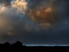 Clouds paint the sky just before a storm hits the seaside town of Hafnir in Reykjanes.