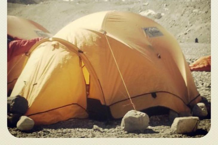 „Heimili" Leifs Arnar í neðri grunnbúðum Everest.