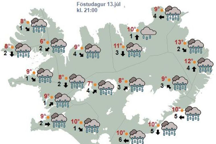 Lots of rain on the forecast for tonight iceland monitor