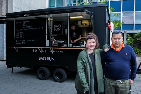 Hrefna Rósa and Guðlaugur Frímannsson, owners of the Bao Bun food truck.