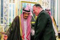 Samstarfsmenn Salman, konungur Sádi-Arabíu, og Pompeo í gær.