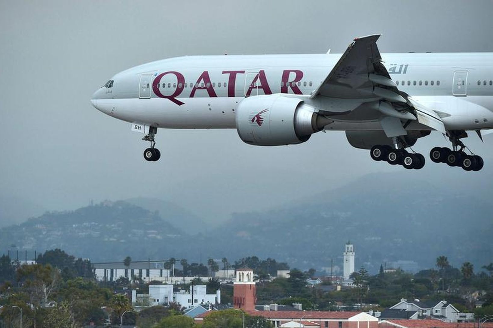 Flugvél Qatar Airways.