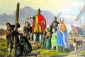 Ingólfur og Hallveig, frumbyggjar Íslands.
