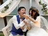 Nori and Asaki fed each other skyr at their Japan wedding.