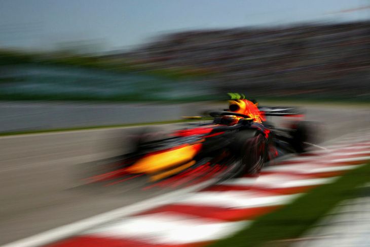 Max Verstappen ók hratt í Montreal í dag.