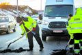 Viðgerð Malbikað í holur á vegi.