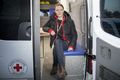 Bíll Frú Ragnheiður er hreyfanlegt úrræði fyrir þau sem nota fíkniefni í æð. Hér er Svala Jóhannesdóttir, verkefnisstýra Frú Ragnheiðar, í bílnum.