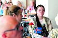 Í afmælisveislunni Dagný Erla Gunnarsdóttir hélt ræðu í afmælisveislunni á Hrafnistu sem haldin var fyrir þá Íslendinga sem eiga 100 ára afmæli í ár. Ellefu manns, sem eiga 100 ára afmæli á árinu, mættu í veisluna.