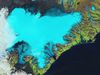 The Landsat-8 satellite takes us over Iceland's southeastern coast and the Vatnajökull glacier in this false-colour image from 6 September 2014.