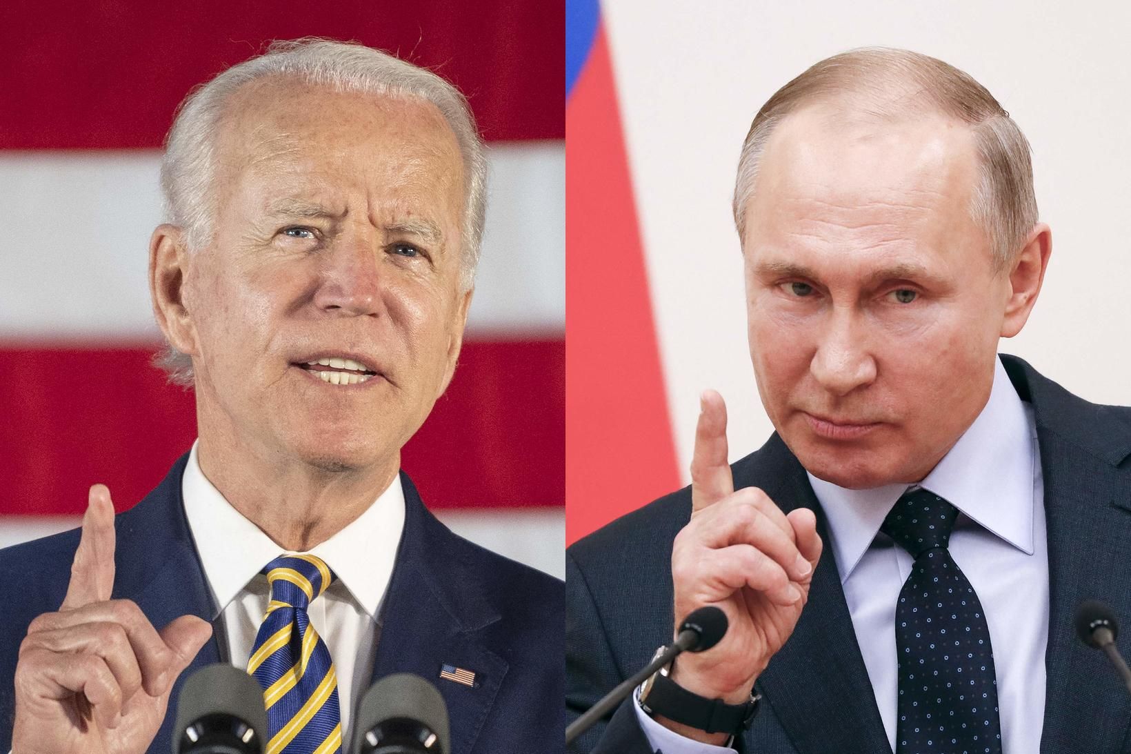Joe Biden Bandaríkjaforseti og Vladimir Putin Rússlandsforseti.