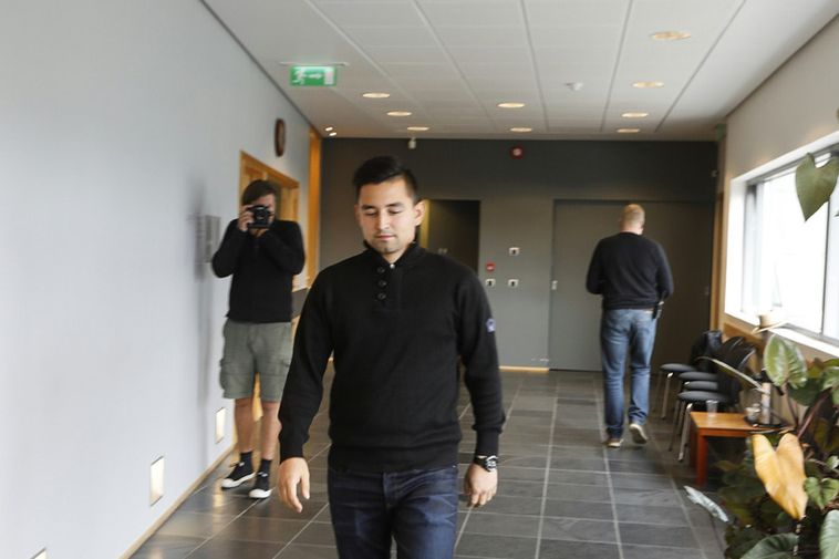 Nikolaj Olsen at the Reykjanes district court this morning.