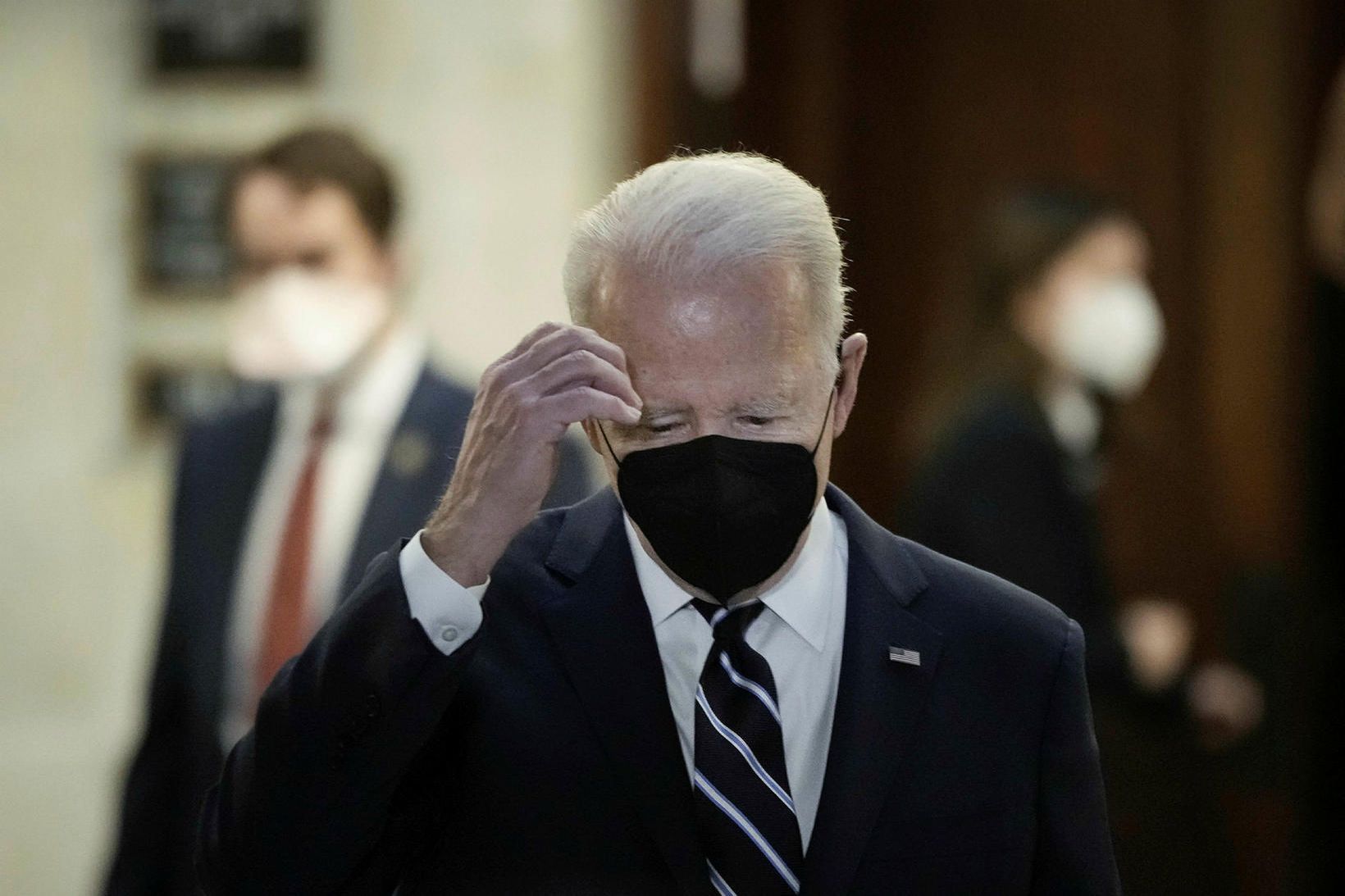 Joe Biden, forseti Bandaríkjanna, í þinghúsinu í gærkvöldi.